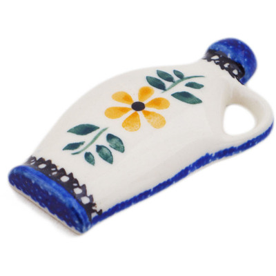 Polish Pottery Magnet 3&quot; Yellow Daisy Swirls