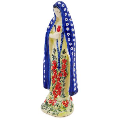 Polish Pottery Mary Figurine Blue Eyes Tranquility UNIKAT
