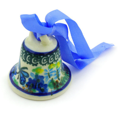Polish Pottery Mini Bell 2&quot; Garden Delight UNIKAT