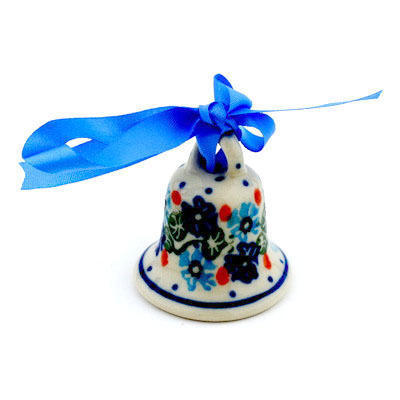 Polish Pottery Mini Bell 2&quot; Polish Wreath