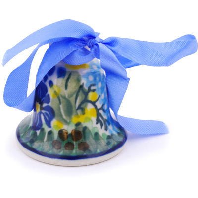 Polish Pottery Mini Bell 2&quot; Spring Garden UNIKAT