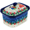 Polish Pottery Mini Cake Box 4&quot;, Salt Box, A Flower Fairytale UNIKAT