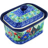 Polish Pottery Mini Cake Box 4&quot;, Salt Box, Autumn Chalet UNIKAT