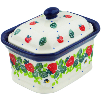 Polish Pottery Mini Cake Box 4&quot;, Salt Box, Berry Burst