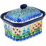 Polish Pottery Mini Cake Box 4&quot;, Salt Box, Colors Of The Wind UNIKAT