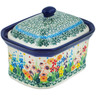 Polish Pottery Mini Cake Box 4&quot;, Salt Box, Colors Of The Wind UNIKAT
