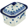 Polish Pottery Mini Cake Box 4&quot;, Salt Box, Cow That Jumped Over The Moon