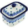 Polish Pottery Mini Cake Box 4&quot;, Salt Box, Dalmatian Delight