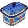 Polish Pottery Mini Cake Box 4&quot;, Salt Box, Floweret