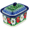 Polish Pottery Mini Cake Box 4&quot;, Salt Box, Poppy Beauty UNIKAT