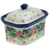 Polish Pottery Mini Cake Box 4&quot;, Salt Box, Rowan Beauty