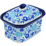 Polish Pottery Mini Cake Box 4&quot;, Salt Box, Sensational Blue Meadow