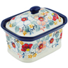 Polish Pottery Mini Cake Box 4&quot;, Salt Box, Sweet Floral Bliss UNIKAT