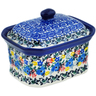 Polish Pottery Mini Cake Box 4&quot;, Salt Box, Touch Of Beauty UNIKAT
