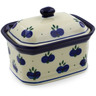 Polish Pottery Mini Cake Box 4&quot;, Salt Box, Wild Blueberry