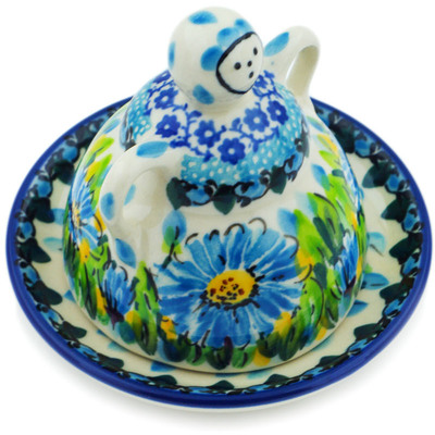 Polish Pottery Mini Cheese Lady 4&quot; Bouquet Azul UNIKAT