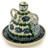 Polish Pottery Mini Cheese Lady 4&quot; Polka Dot Daisy