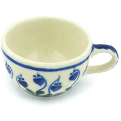 Polish Pottery Mini Cup 2&quot; Bleeding Heart Peacock