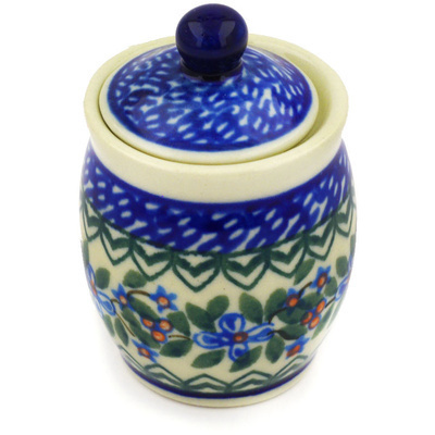 Polish Pottery Mini Jar 2&quot; Azure Blooms