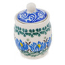 Polish Pottery Mini Jar 2" Blue Blooms