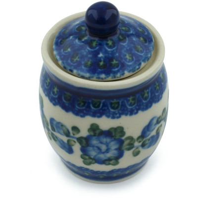 Polish Pottery Mini Jar 2&quot; Blue Poppies