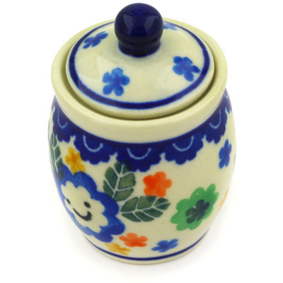 Polish Pottery Mini Jar 2&quot; Children&#039;s Happy Garden