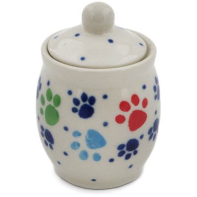 Polish Pottery Mini Jar 2&quot; Painting Paws