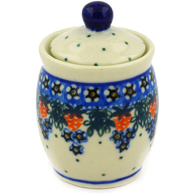 Polish Pottery Mini Jar 2&quot; Strwaberry Fever