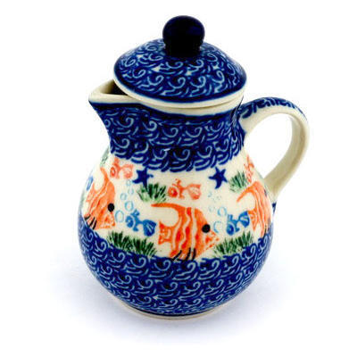 Polish Pottery Mini Jug 3&quot; Angel Fish