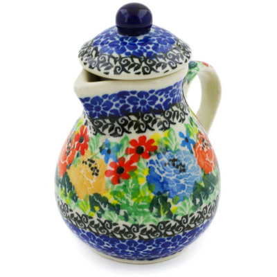 Polish Pottery Mini Jug 3&quot; Carnation Valley UNIKAT