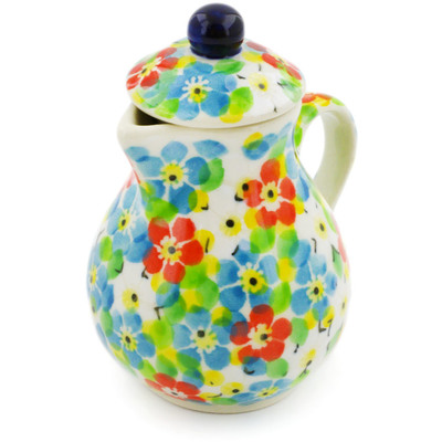 Polish Pottery Mini Jug 3&quot; Colorful Dizziness UNIKAT