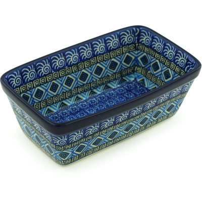 Polish Pottery Mini loaf pan Aztec Sky