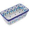 Polish Pottery Mini loaf pan Baby Blue Garden