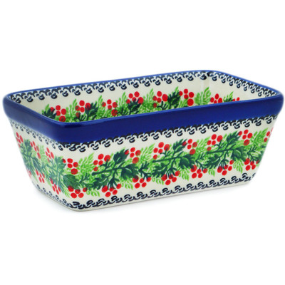 Polish Pottery Mini loaf pan Blooming Rowan