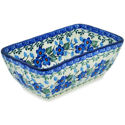 Polish Pottery Mini loaf pan Blue Blossom