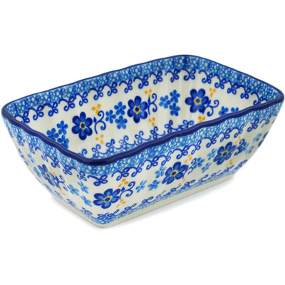 Polish Pottery Mini loaf pan Blue Daydreaming