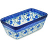 Polish Pottery Mini loaf pan Blue Grapevine