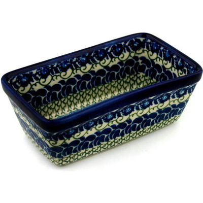 Polish Pottery Mini loaf pan Blue Passion