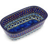 Polish Pottery Mini loaf pan Cobalt Poppies UNIKAT