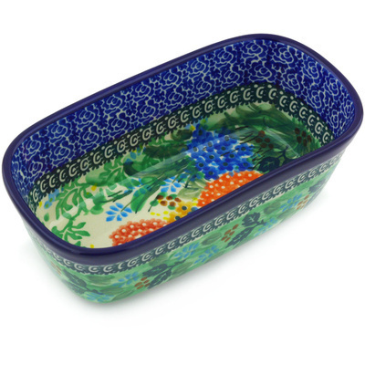 Polish Pottery Mini loaf pan Garden Delight UNIKAT