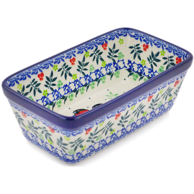 Polish Pottery Mini loaf pan Robin &amp; Wren UNIKAT