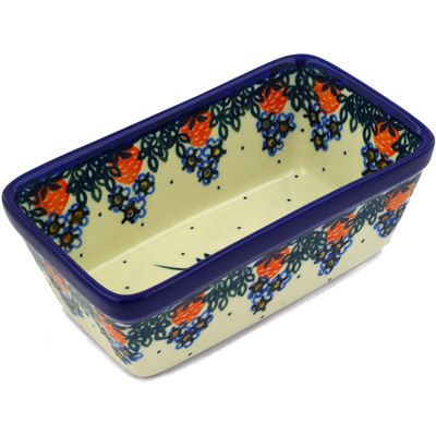 Polish Pottery Mini loaf pan Strwaberry Fever