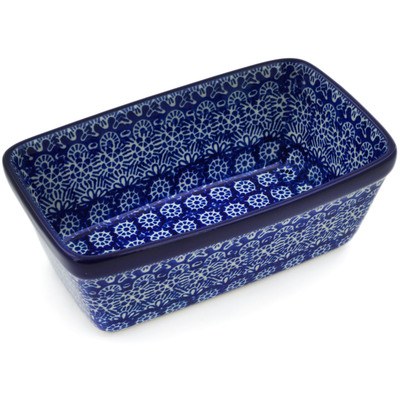 Polish Pottery Mini loaf pan Winter Frost