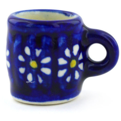 Polish Pottery Mini Mug 1&quot; Floral Fruit Basket UNIKAT