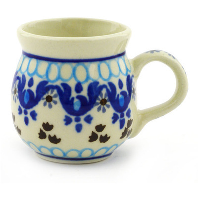 Polish Pottery Mini Mug 2&quot; Blue Ice