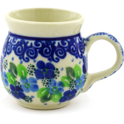 Polish Pottery Mini Mug 2&quot; Blue Phlox