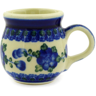 Polish Pottery Mini Mug 2&quot; Blue Poppies