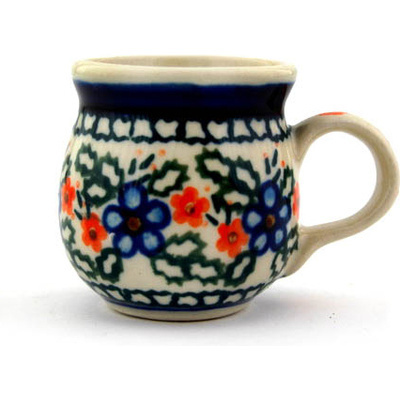 Polish Pottery Mini Mug 2&quot; Cobblestone Garden