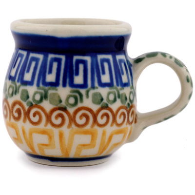 Polish Pottery Mini Mug 2&quot; Grecian Sea