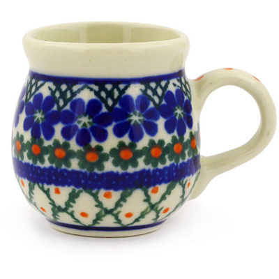Polish Pottery Mini Mug 2&quot; Primrose Trellis